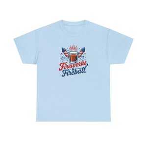 Fireworks & Fireball. Let's Get Lit. Unisex Heavy Cotton Tee | Independence Day Shirt, 4th of July Tee, Summer Party Top, Festival Wear zdjęcie 10
