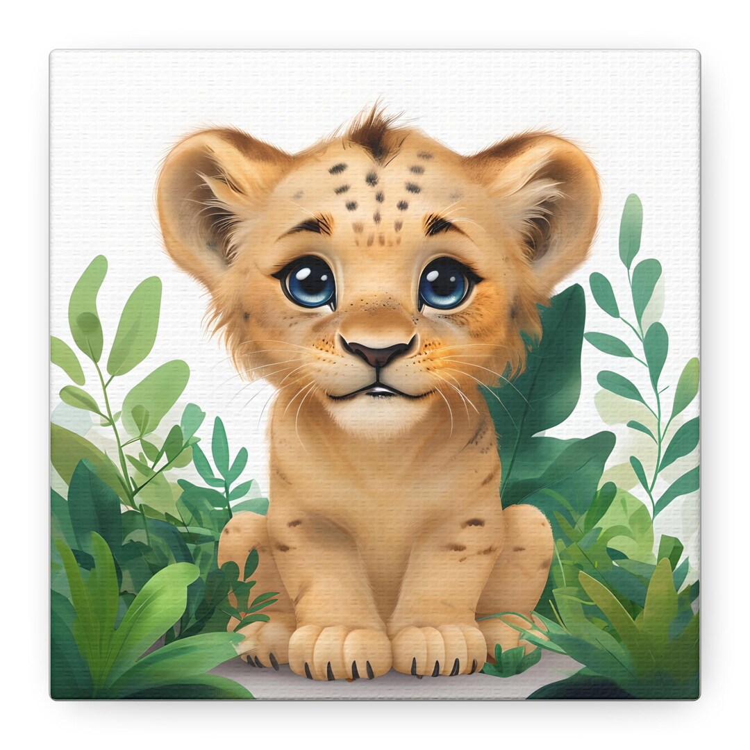 Percival. Precious Lion Cub Matte Canvas. Wall Art, Cute Animal Decor ...