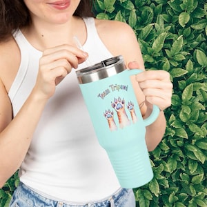 Team Tripawd Insulated Travel Mug, 40oz Capacity Insulated Mug, Tripod Dog Owner Gift