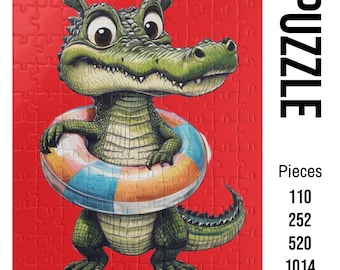 Alligator Jigsaw Puzzle: Family Game Night, Gator Splash Puzzle