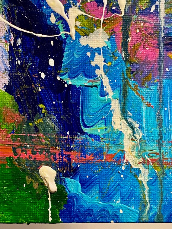 Disruption | Mixed Media Original Floral Abstract Art Painting on