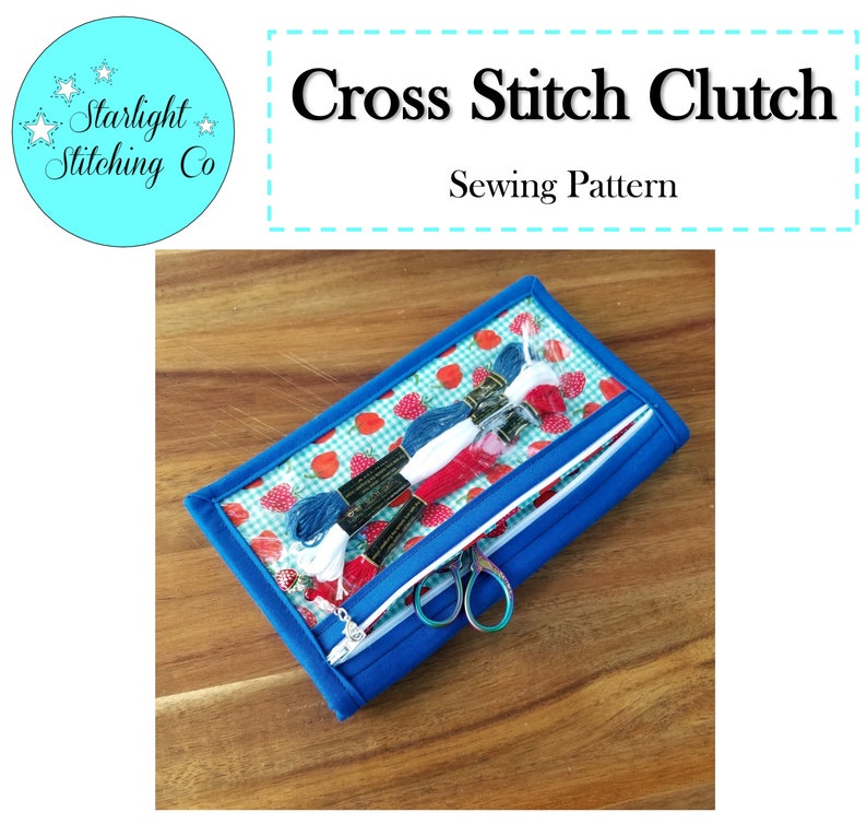 Cross Stitch Clutch Sewing Pattern image 1