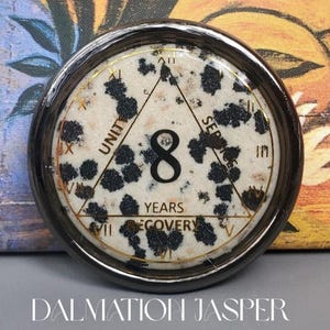 AA Coin Dalmation Jasper, NA Coin, Recovery Coins, Sober Gifts, Custom AA Medallions