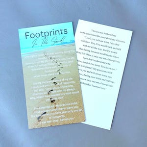 Cartão de Oração de Bolso FOOT STEPS, Oração Inspiradora, Cartão de Carteira