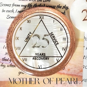MOTHER of PEARL Sobriety Coin, AA Coins, Recovery, Medallions, 12 Step, Sober Anniversary