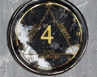 Zebra Jasper AA Recovery Coin: Handmade Sober Gift Medallion