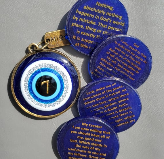 EVIL EYE Protection Coin, AA Coins, Recovery, Medallions, Prayer