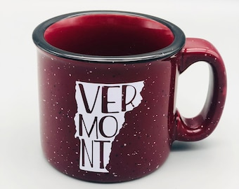 Vermont Campfire Coffee Mug 15 oz. | All 50 States Available! | Fall Coffee Mug | Sweater Weather | Speckled | Custom | Gift