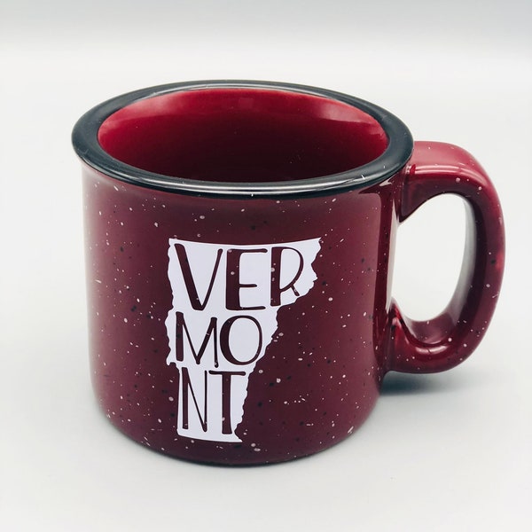 Vermont Campfire Coffee Mug 15 oz. | All 50 States Available! | Fall Coffee Mug | Sweater Weather | Speckled | Custom | Gift