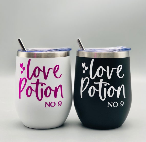 Love Potion No 9 Stainless Steel Wine Tumbler 12 Oz With Lid, Stainless  Steel Straw & Straw Cleaner | Valentines Day | Cupid |custom - Etsy