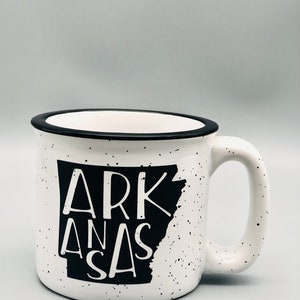 Arkansas Campfire Coffee Mug 15 oz. | All 50 States Available! | Fall Coffee Mug | Sweater Weather | Speckled | Custom | Gift