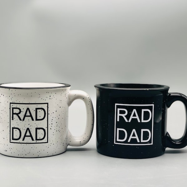Rad Dad Campfire Coffee Mug 15 oz. / Taza de café de otoño / Padre / Día del Padre / Moteado / Personalizado / Regalo