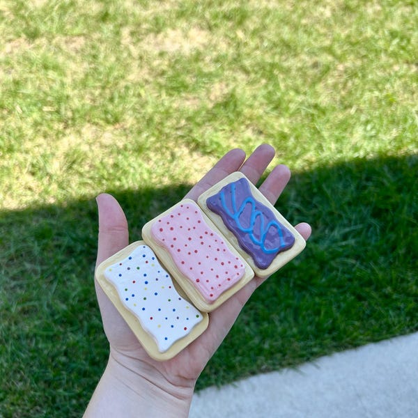 Small Ceramic Blueberry "Poptart" Fridge Magnet