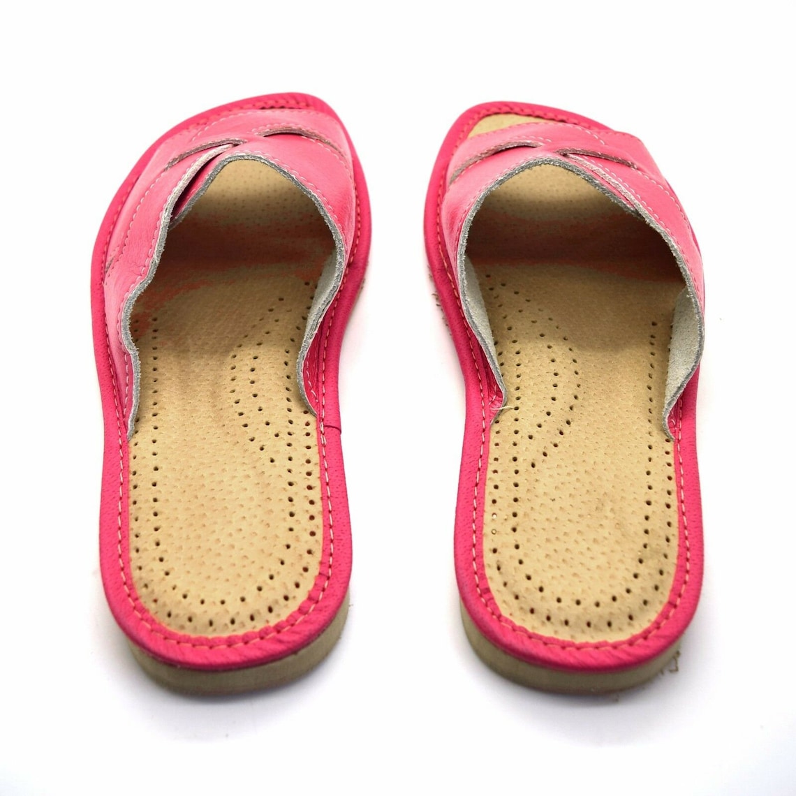 Ladies Slippers Sliders 100 Genuine Eco Leather Women Slip on Etsy UK