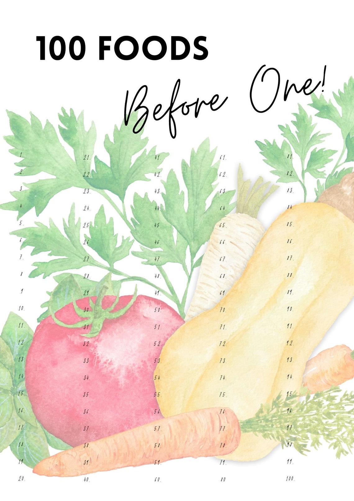 100-foods-before-one-weaning-tracker-weaning-diary-baby-led-etsy