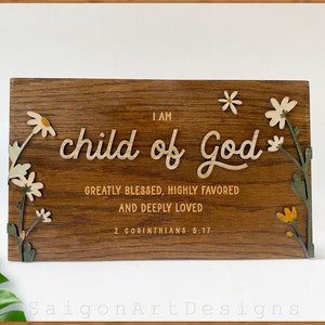 Child of God - Bible Verse Wall Art Wood Sign  Christian Wall Art Scripture Signs Home Decor Choose your Favorite Bible Passage Gift Plaque