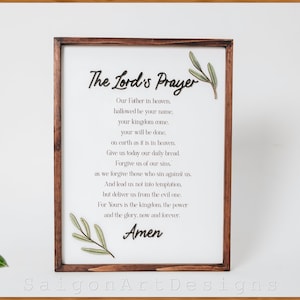 The Lord&#39;s Prayer - Bible Verse Signs - Scripture Sign - Christian Sign - Wood Sign - Bible Verse Wall Art -Wooden Signs-Scripture Wall Art