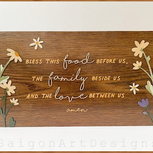 Food-Family-Love - Bible Verse Wall Art Wood Sign Christian Wall Art Scripture Signs Home Decor Choose your Favorite Bible Passage Gift