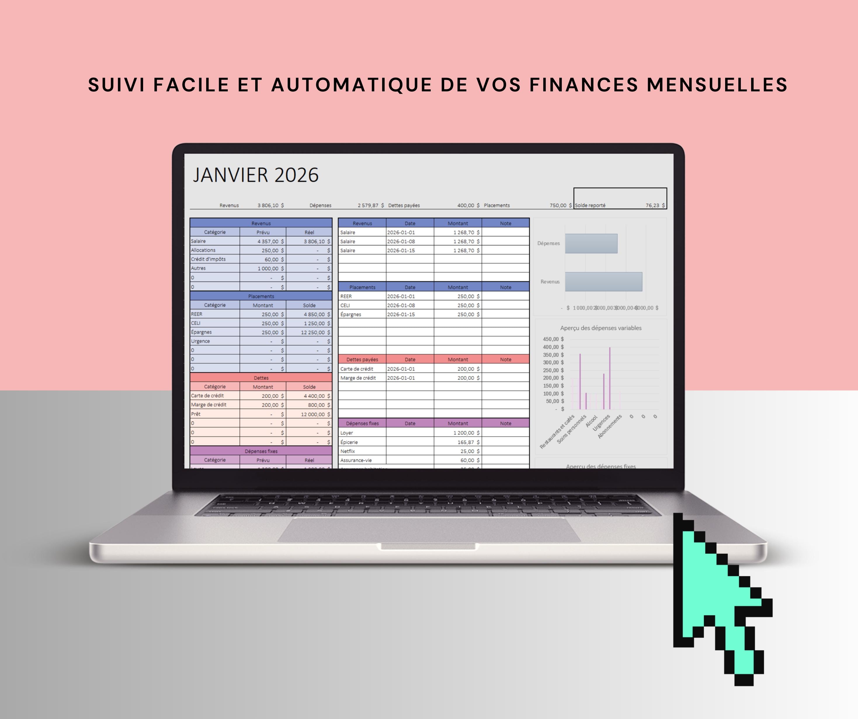 Personal Budget Planner - Excel Workbook With Automated Tables and ...