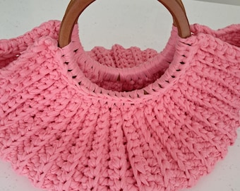Ab Fab Crochet Bag Pattern, Chunky T-Shirt Yarn Tote Tutorial (PDF Download)