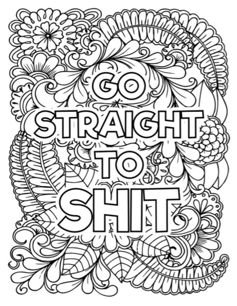 10 Adult Curse Words Coloring Pages Adult Coloring Pages Etsy