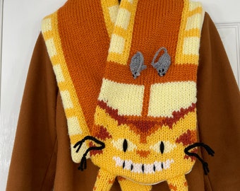 Totoro Catbus scarf, Anime scarf, Totoro accessory, winter scarf, Animal scarf
