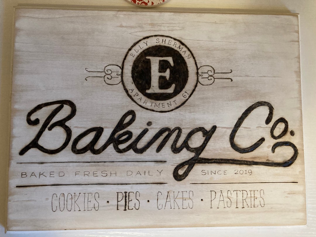 Large Custom Unique Personal Wood Burned Baking Sign - Etsy Singapore