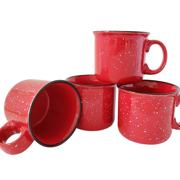 Ceramic Blank Campfire Coffee Mug - Set of 4