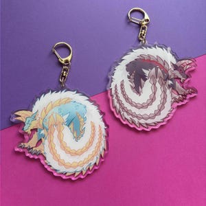 Zinogre and Stygian Zinogre Double Sided Acrylic Keychain, 3.5&quot; (8.9cm) Acrylic Keychain Monster Hunter Two Designs in One
