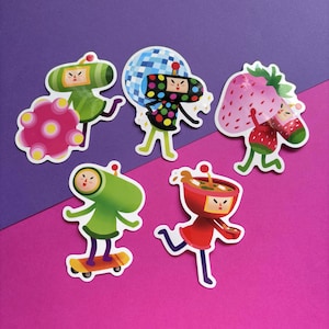 Adesivi in vinile Katamari Cousins, 3" (7,6 cm) Il principe, Dipp, Ichigo, Johnson, Miso