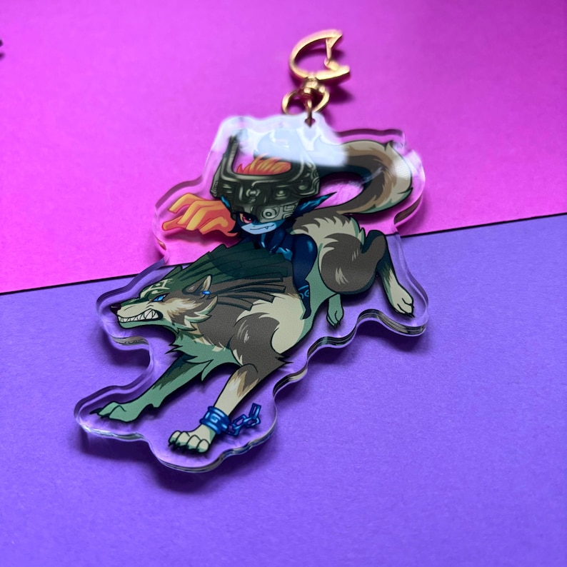 Midna Wolf Link Acrylic Keychain, 3.5 Inch, Zelda image 2