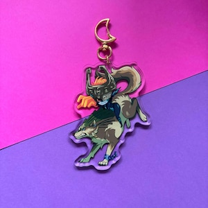Midna Wolf Link Acrylic Keychain, 3.5 Inch, Zelda