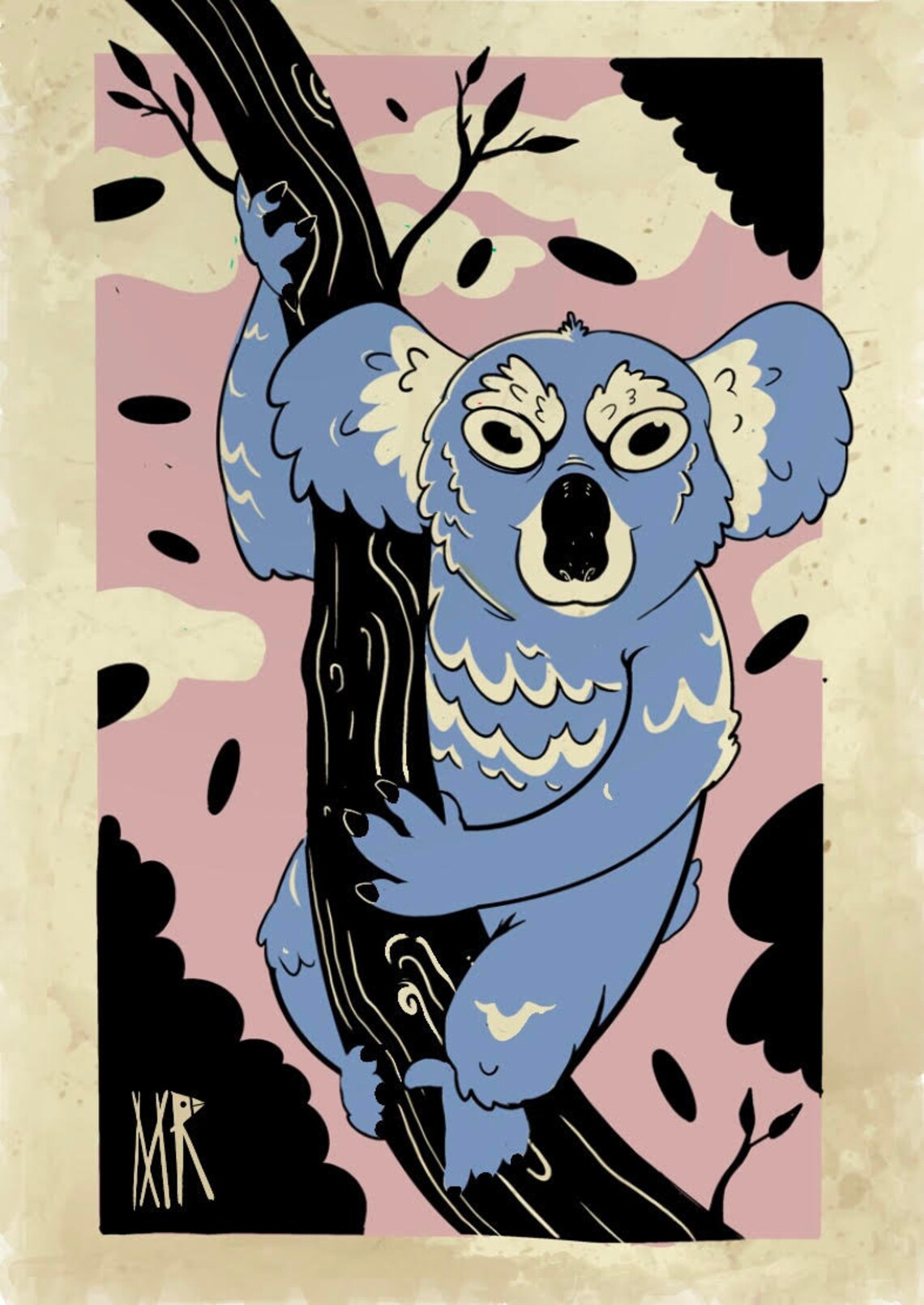 Digital Wall Art Koala Animal Unique Style Aesthetic Etsy UK