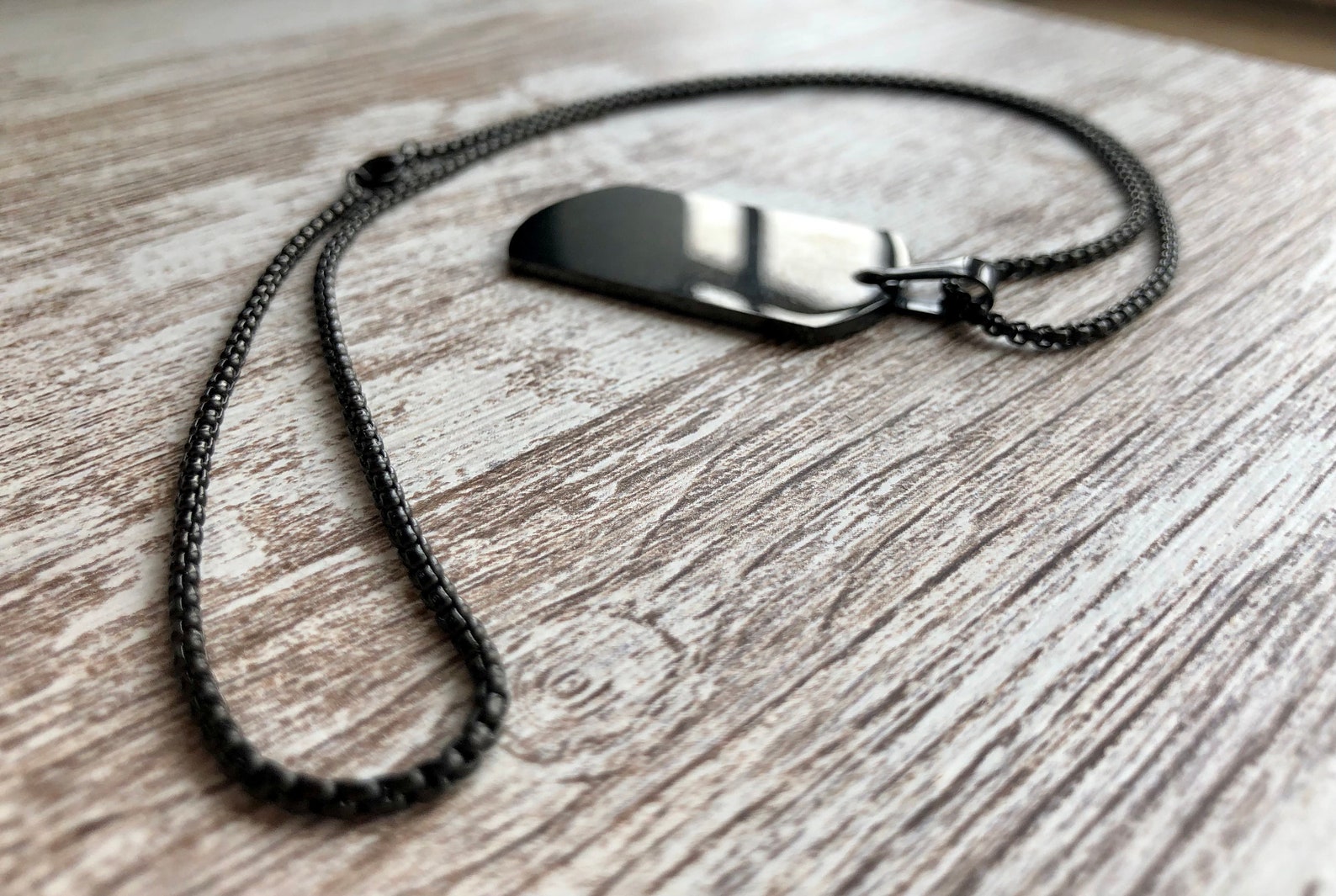 Collar militar de etiqueta de perro negro. Joyas militares de Etsy