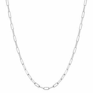 3MM Solid 925 Sterling Silver Italian Paperclip Rolo Chain Necklace Bracelet Made In Italy All Sizes From 7"- 30" For Men & Women Jewelry