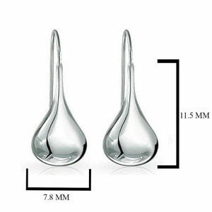 925 Solid Sterling Silver Tear Drop Hook Dangle Earrings For Women and Girls Jewelry Gift image 2