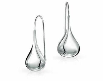 925 Solid Sterling Silver Tear Drop Hook Dangle Earrings For Women and Girls Jewelry Gift