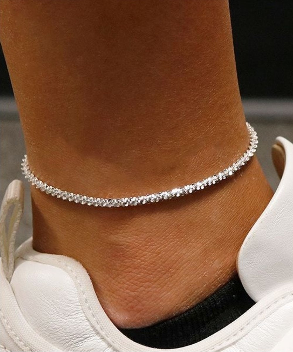 Diamond Anklet Etsy
