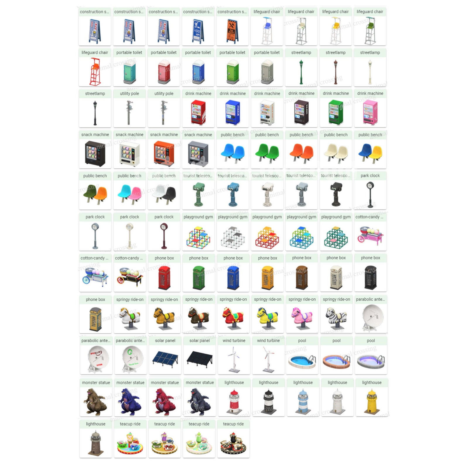 ACNH All 95 Nook Miles Furniture Set Animal Crossing Items Etsy