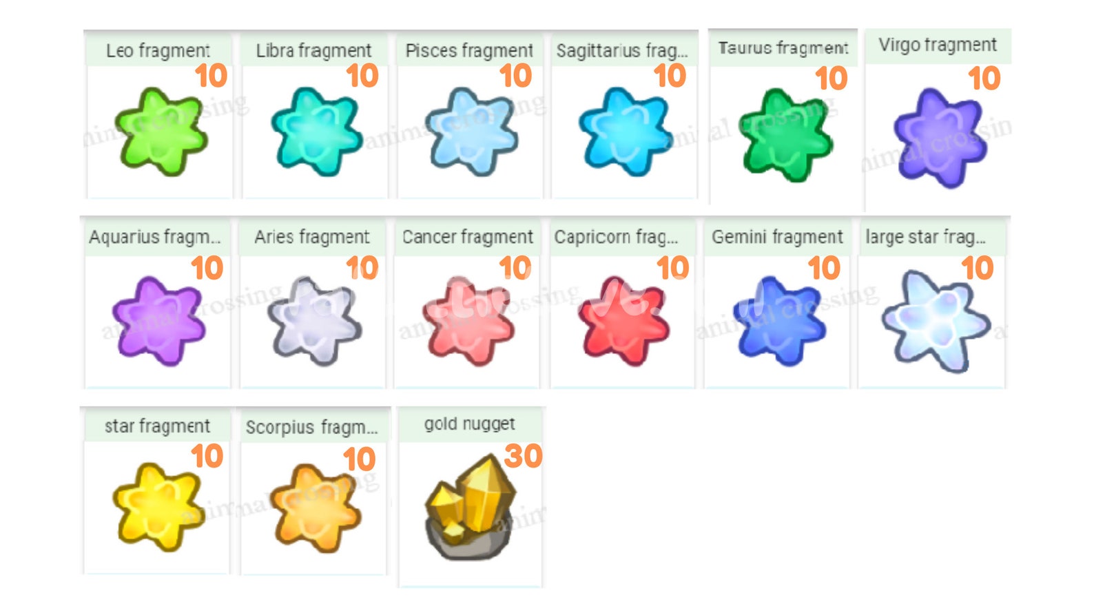 ACNH 12 Zodiac Star Furniture Set DIY Recipes and Crafting Etsy