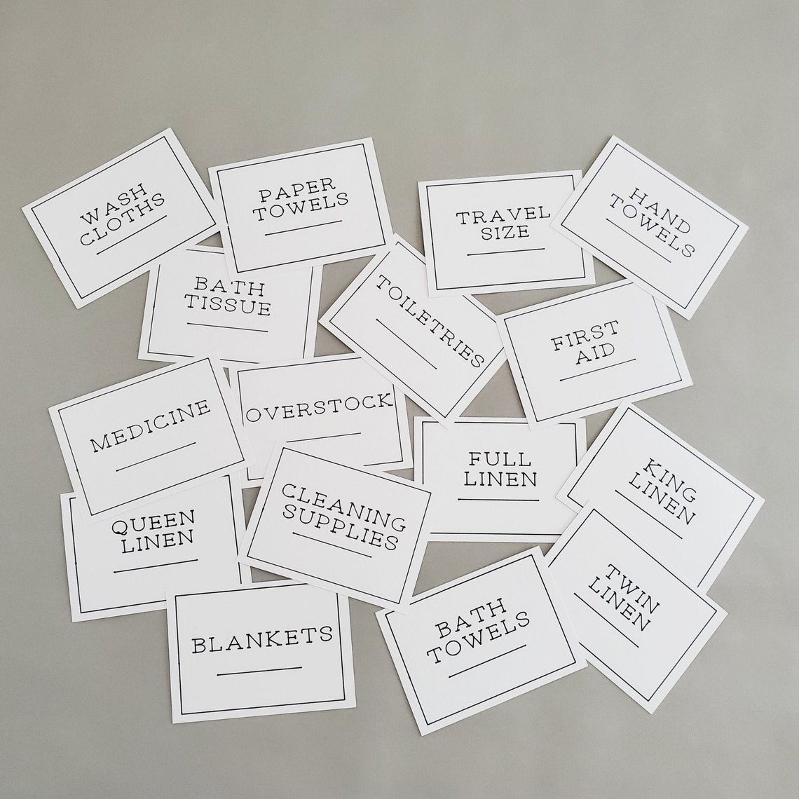 Linen Closet Organization Labels Card Stock Storage Labels Etsy