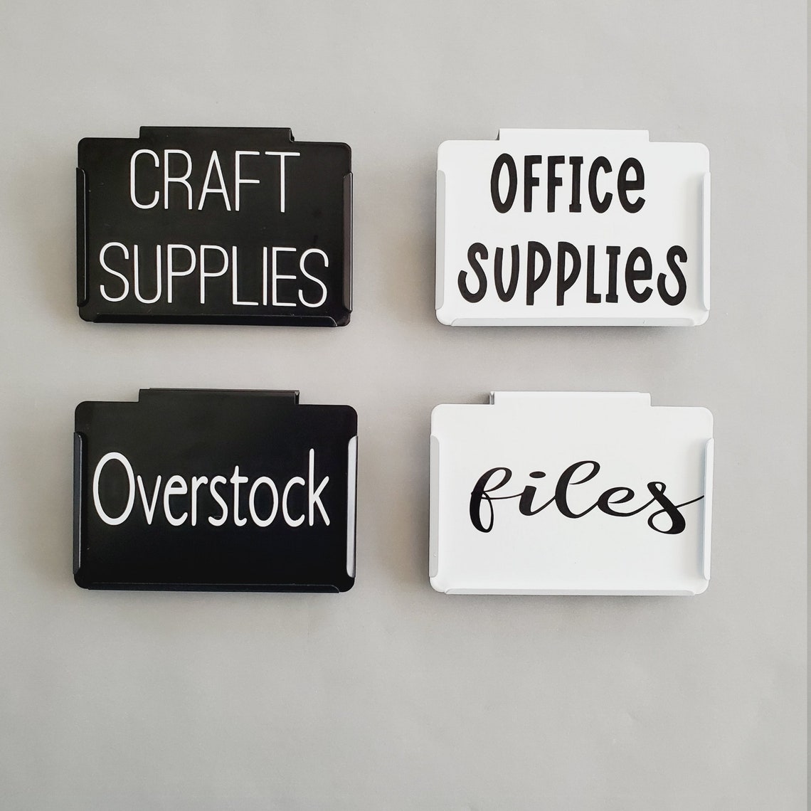 Bin Clips with Vinyl Label T.C.S. Bin Clip Label Storage Etsy