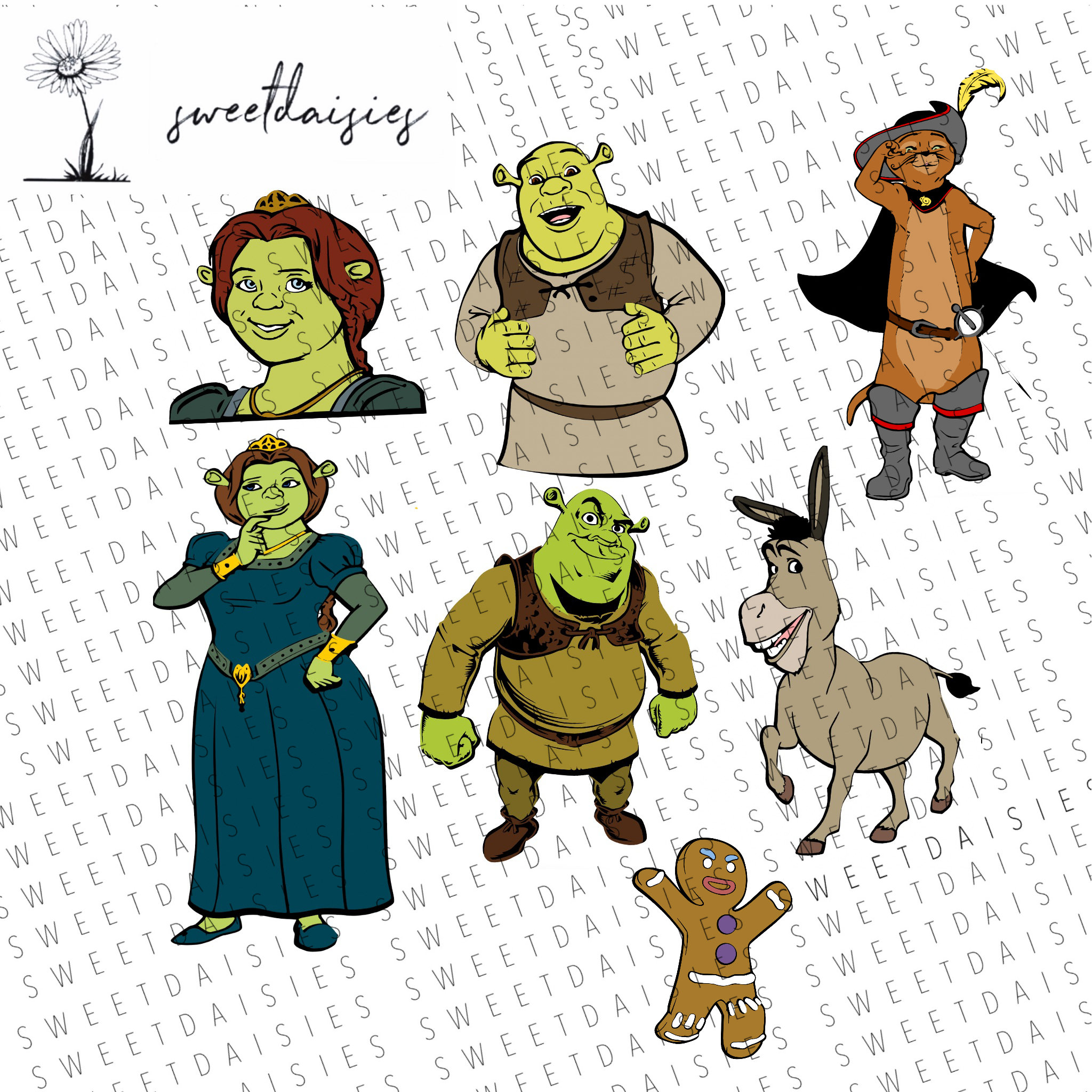 Shrek family Illustration, Princess Fiona Donkey Shrek The Musical Lord  Farquaad, shrek transparent background PNG clipart