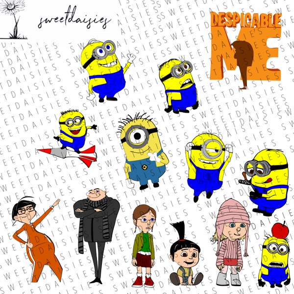 Despicable Me SVG File Bundle | téléchargement instantané | | de fichier Cricut | de conception Cricut Cricut Silhouette Cameo Frère ScanNCut