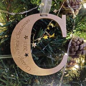 Meu primeiro Natal - carta personalizada de decoração de árvore de Natal.