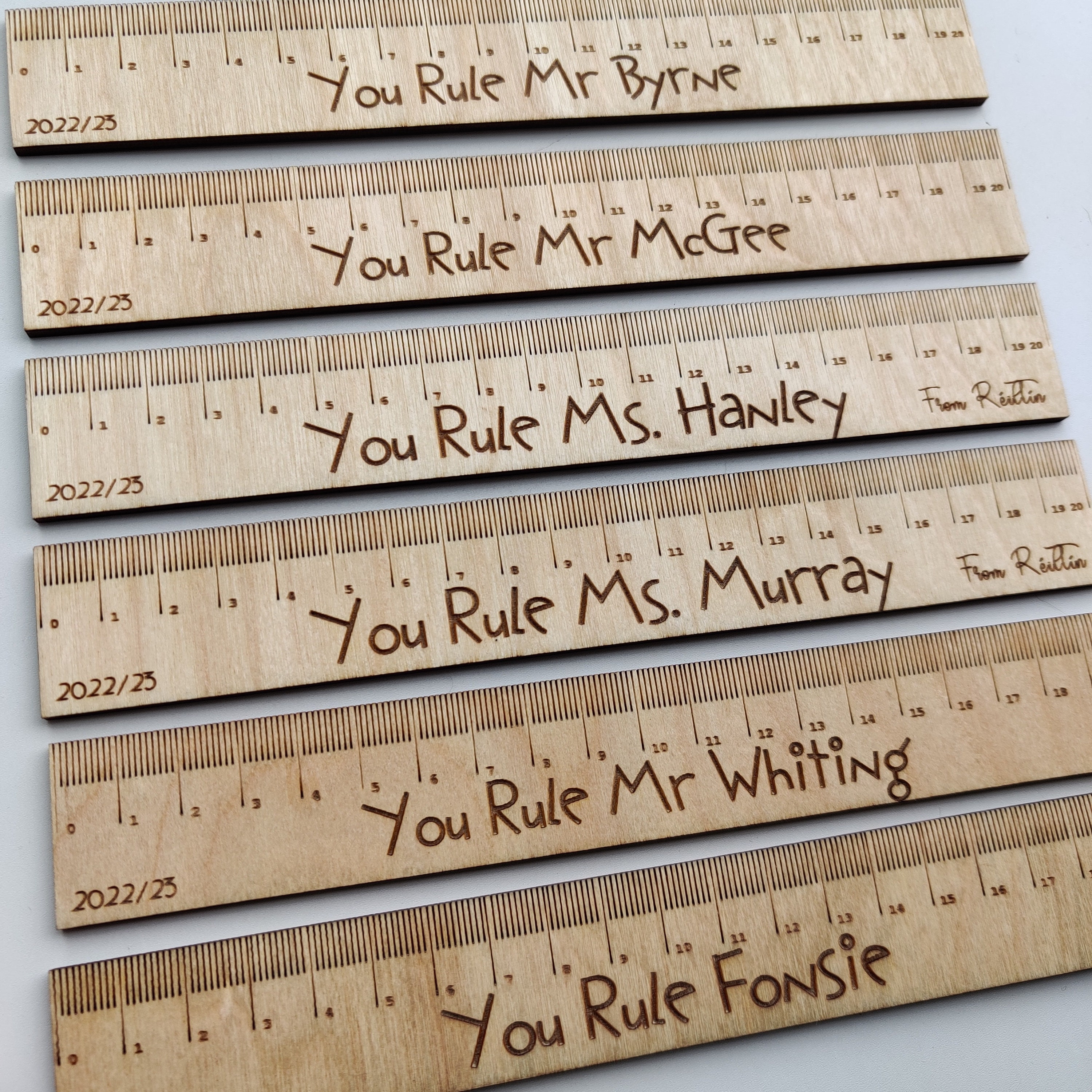 Personalized Ruler, 6 Inch or 12 Inch Wood Ruler, Great Gift for Teacher, Clear  Ruler for Crafter, Back to School Kid Rulers 
