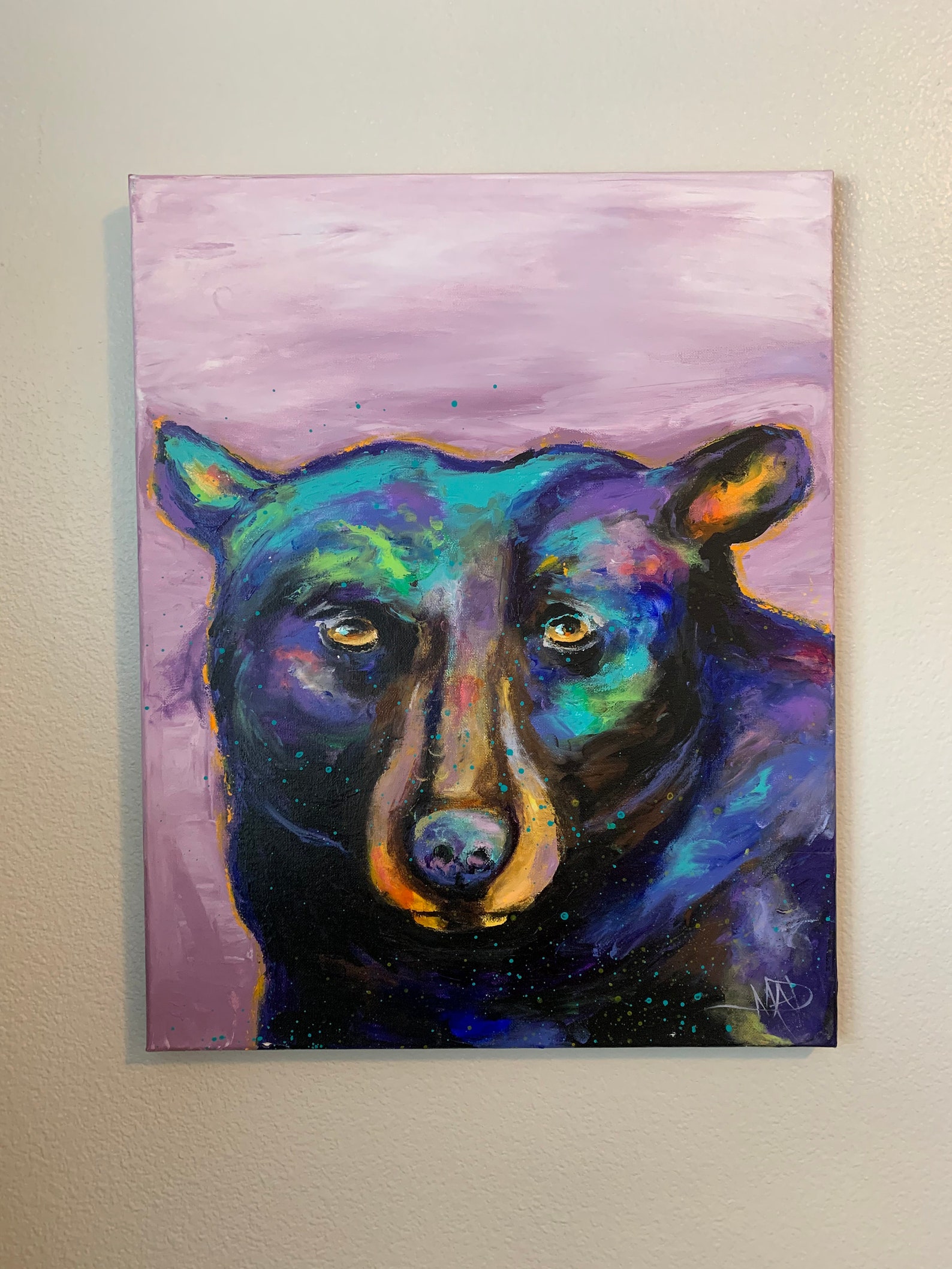 Bear Painting Acrylic on Canvas Original Artwork Etsy