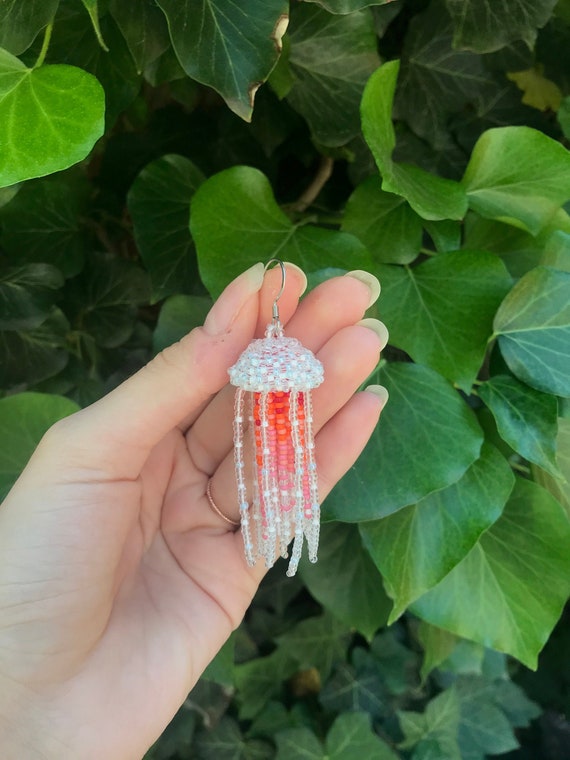 Jellyfish Duster Beaded Fringe Earrings – Earth Meets Water