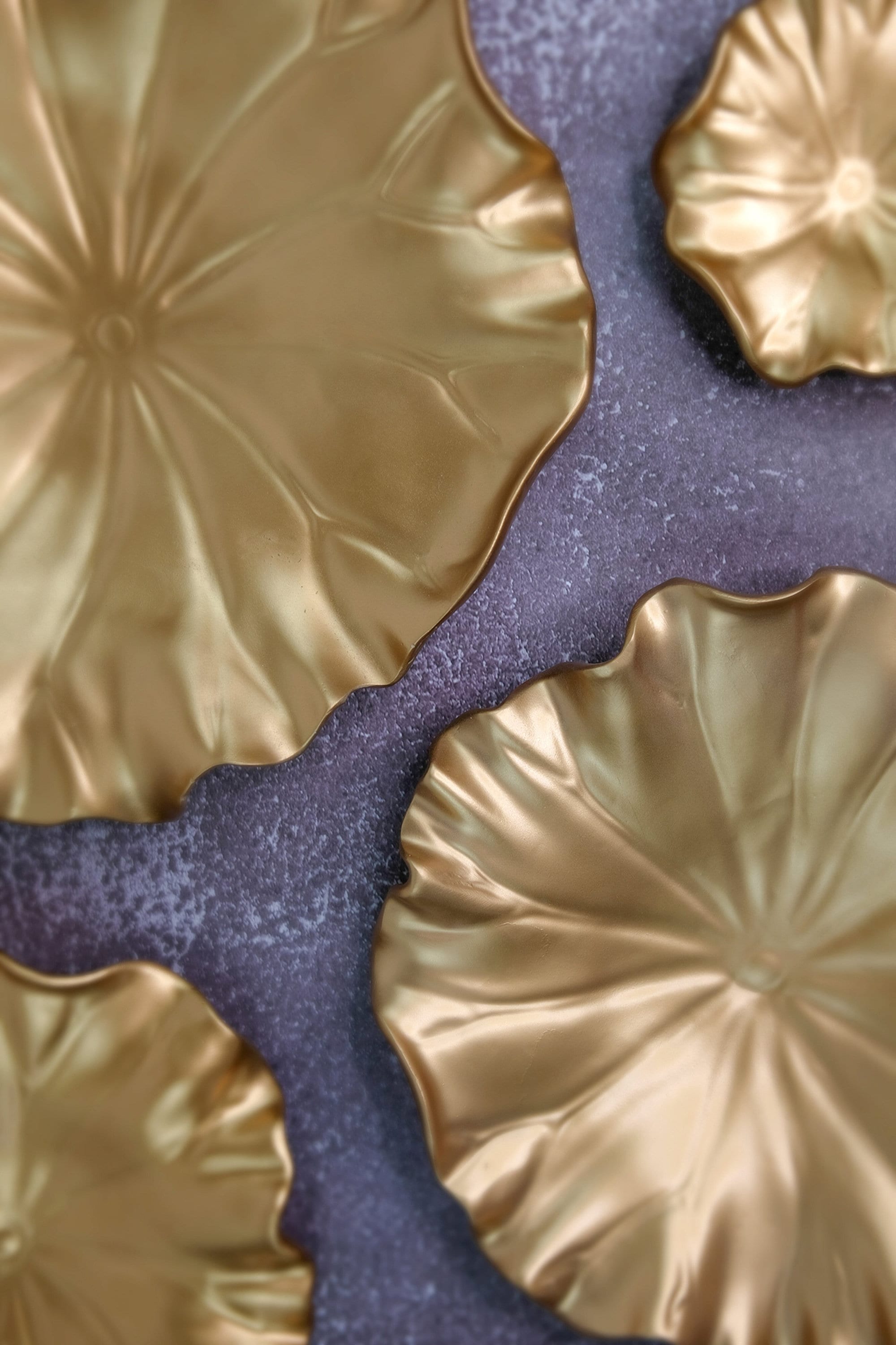 Lotus Leaves Wall Decor Set in Gold - Etsy