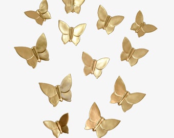 Small Gold Butterflies Wall Decor for bedroom - Hanging sculpture over the bed Modern gold boho decoration Living room Office New home gifts